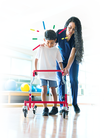 Nurse Helping Boy Walk