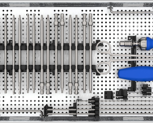 The top tray of the Plate and Screw Hardware System.